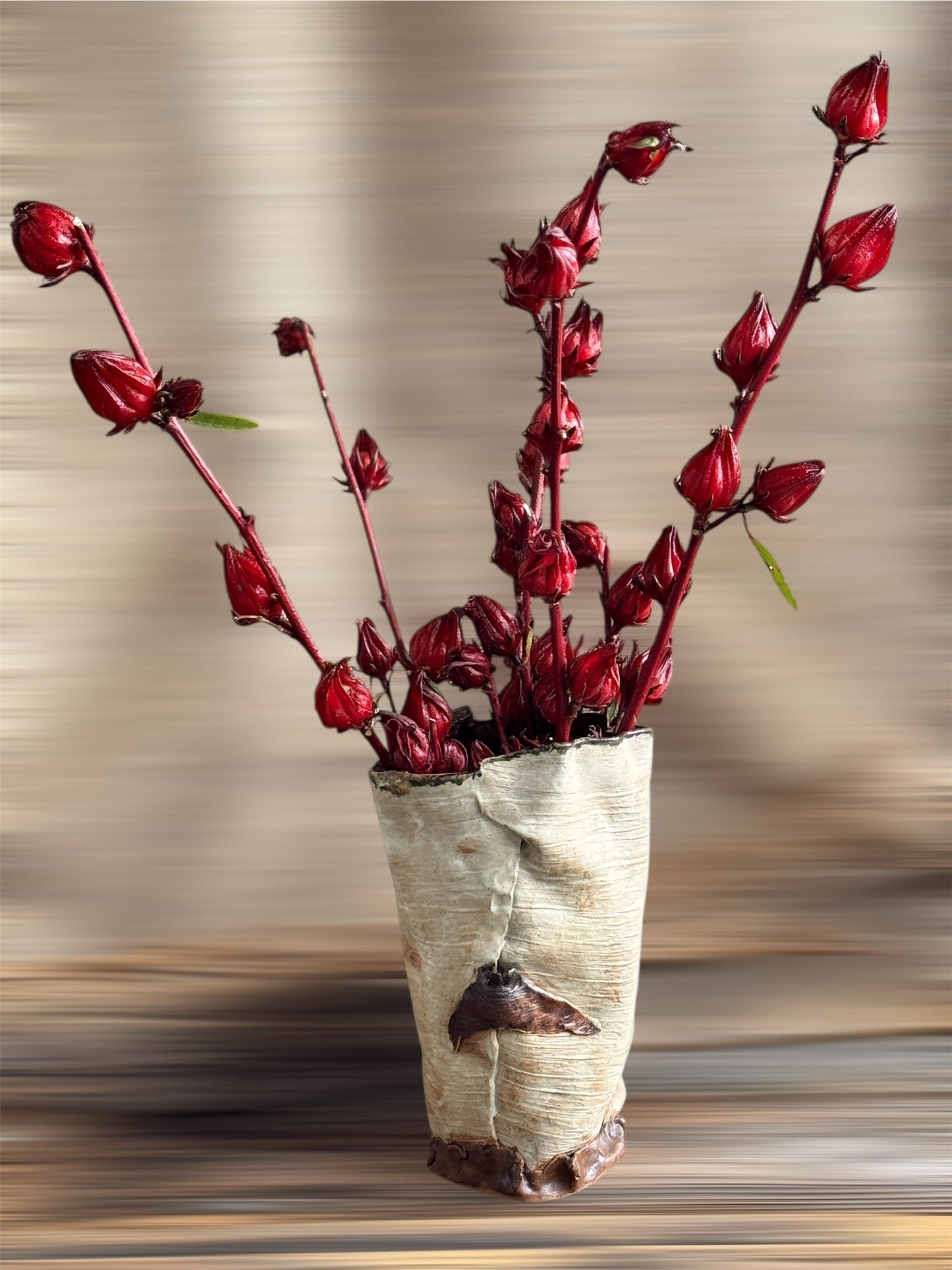 Earth toned Vase with Accents