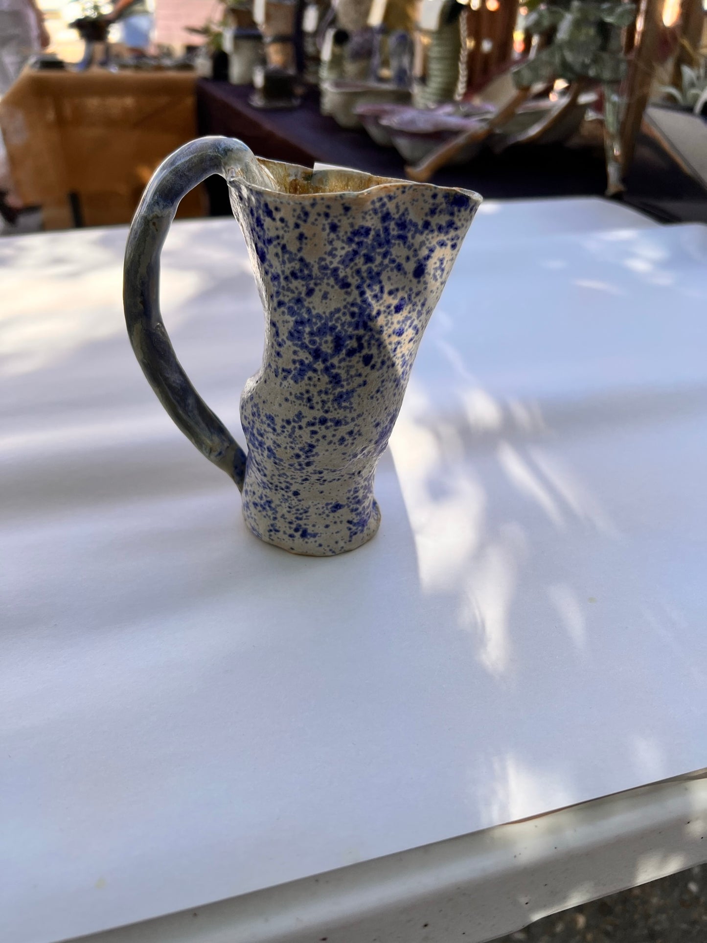 Blue Vase With Handle