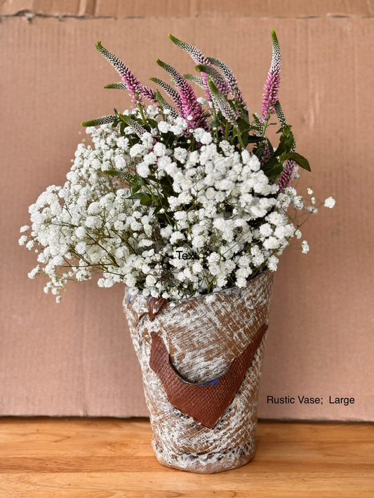 Texturized Rustic Vase with Accent