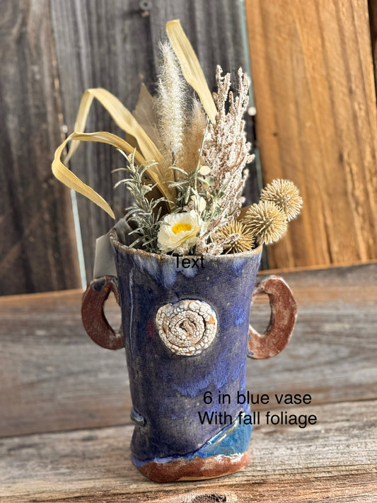 Deep Blue Vase with handles